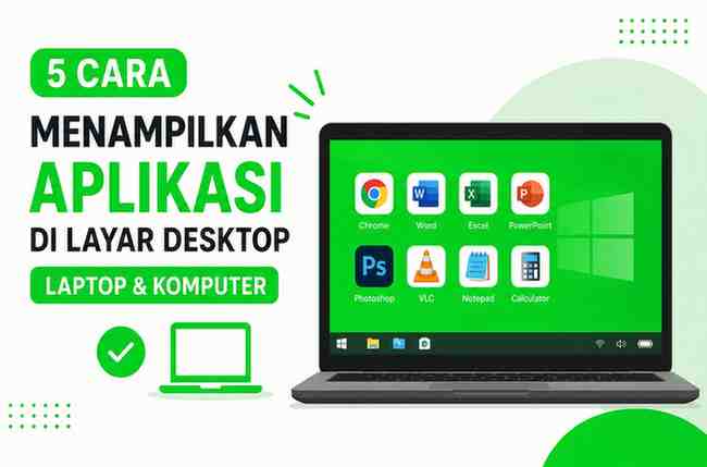 5 Cara Menampilkan Aplikasi di Layar Dekstop Laptop dan Komputer