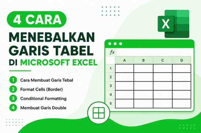 Cara Menebalkan Garis di Microsoft Excel Excel